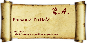 Maruncz Anikó névjegykártya